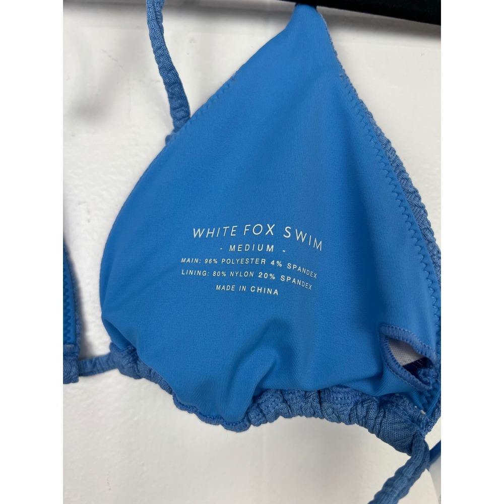 White Fox Swim Summer Lovin Bikini Top Cornflower Blue Medium NWT - Picture 4 of 4